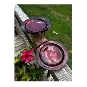 Vintage Glcoloc France Ruby Red 2 Salad or Bread Plates ( 7.5”) GORGEOUS!